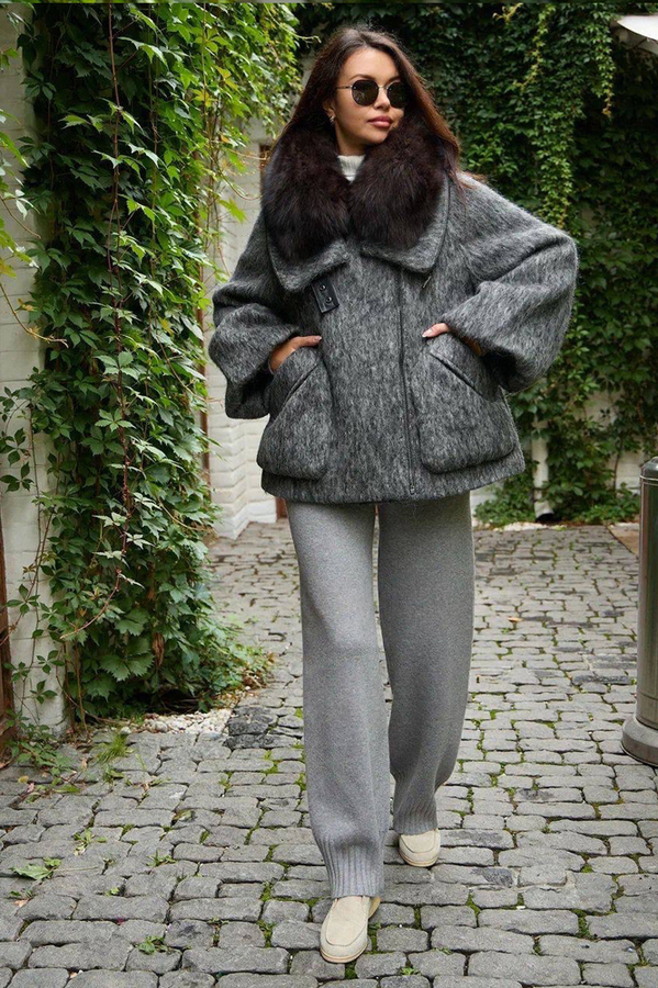 Молодежный пуховик Enva rross зима 2025-2026 шерстяной