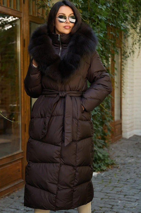 Удлиненный пуховик Vivilona приталенный