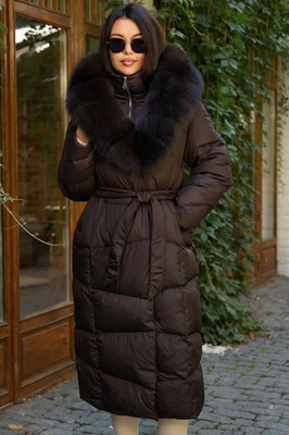 Удлиненный пуховик Vivilona приталенный