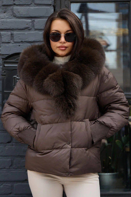 Зимняя пуховая куртка Vivilona коричневая