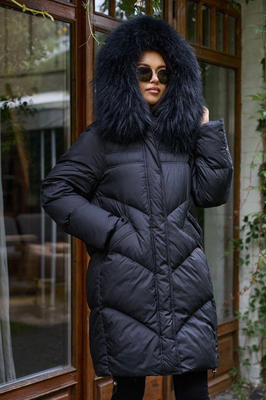 Длинная пуховая куртка Vo tarun с натуральным мехом