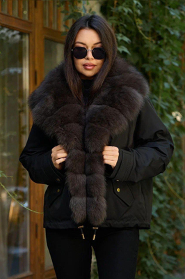 Женский пуховик 2025-2026 черный