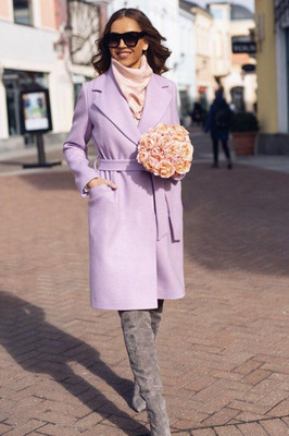 Недорогое пальто женское розовое