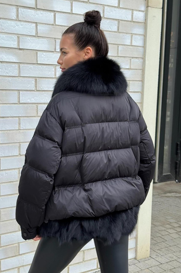 Зимний пуховик vivilona с меховым воротником