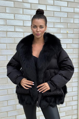 Зимний пуховик vivilona с меховым воротником