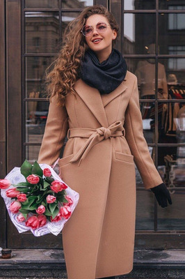 Пальто женское кашемировое бежевое