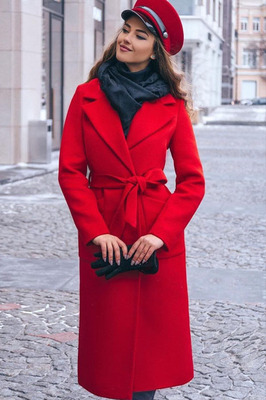 Кашемировое палльто красное