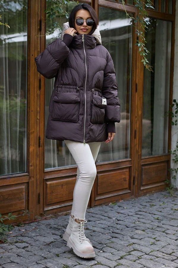 Недорогой женский пуховик оверсайз pang million