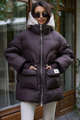 Недорогой женский пуховик оверсайз pang million