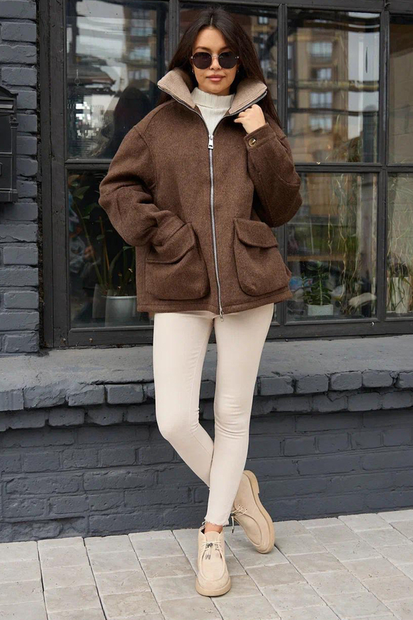 Короткий пуховик женский 2025-2026 оверсайз