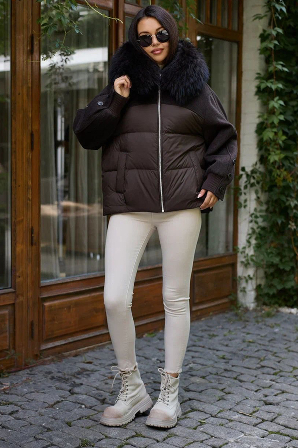 Молодежный женский пуховик для зимы