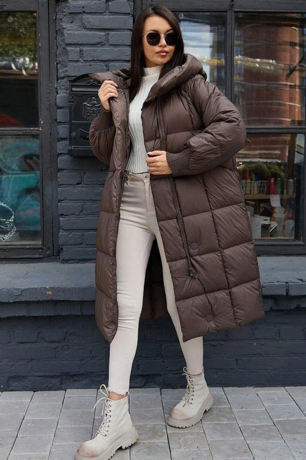 Теплый пуховик оверсайз как у Бородиной