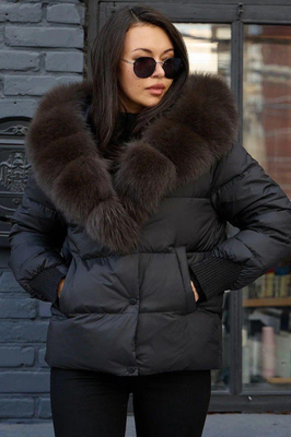 Зимний теплый пуховик vivilona с отстегивающимся воротником