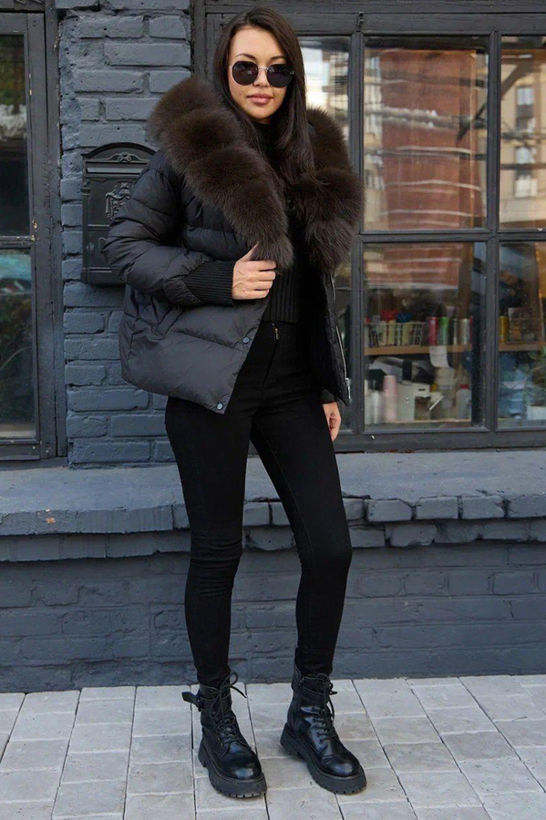 Зимний теплый пуховик vivilona с отстегивающимся воротником